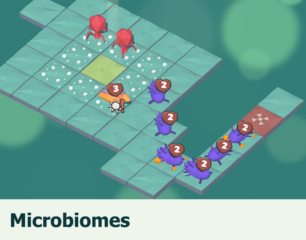 Microbiomes: Erlebe wie mikrobisch kleines Leben miteinander interagiert in diesem einzigartigen Puzzle Spiel!
